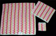 2 C HOME Multi Color Octagon Textured Terry Loop Pastels Bath Towels NWT DISC