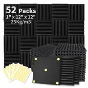 52 Pack Acoustic Foam Panels 1" x 12" x 12" Sound Proof Foam Panles