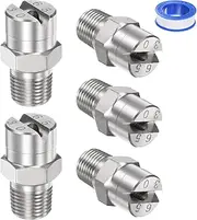 uxcell 5-Pack Flat Fan Spray Tip, 65 Degree 1/8BSPT Male Stainless Steel Pressure Washer Nozzles Cleaner Nozzle Replacement W Sealing Tape for Water Guns (3.6mm Orifice)