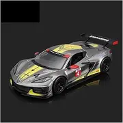 Scale Finished Model Car 1:24 Scale for Chevrolet Corvette C8 R 2020 Simulation Alloy Diecast Car Model Miniature Vehicle Souvenir Die-cast Vehicle