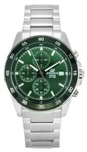 Casio EDIFICE Chronograph Stopwatch Green Dial Quartz EFR526D-3A 100M Mens Watch