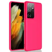 ZUSLAB Galaxy S21 Ultra 5G 2021 Case Nano Silicone Shockproof Gel Rubber Bumper Protective Cover for Samsung - Hot Pink