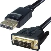 1.5M DisplayPort to DVI-D 24+1 Pin Male Cable, Gold Connection, Supports Full HD, Compatible with Television, Monitor, Projector, PC, Gaming Console, Laptop