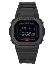 Casio G-Shock Digital Alarm Chrono Pink Ribbon Bio-Based Resin Strap Quartz DW-5600PK-1 200M Women's Watch