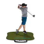 Fiberbuilt Golf Hourglass Hitting Mat - Premium 5' x 3' Indoor/Outdoor Turf