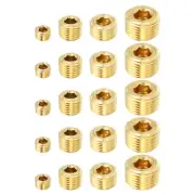 20pcs 1/8" 1/4" 3/8" 1/2" NPT Brass Hex Countersunk Plugs Socket Pipe Fittings