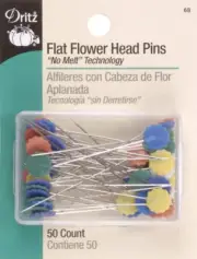 68 Flat Head Pins, Flower, 2-Inch (50-Count)