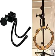 Mic Microphone Stand tambourine Hanger, Headphone Headset Holder Clip Stand, Easy to fit on music or Microphone stand for tambourine, cowbell, headphones - Keep tambourine within reach.