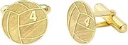 [Claddagh Gold] Certified 14k Yellow Gold Personalized Engraved Beach Volleyball Cufflinks Custom 2 Numbers