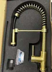 Vigo Spiral Pull-down Spray Kitchen Faucet VG02001MG Matte Brushed Gold