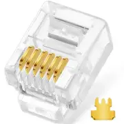 20Pack Telephone Modular Plug RJ11/RJ12 6P6C Connector for Phone Line Cord (C...