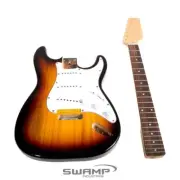 SWAMP DIY Build Your Own Electric Guitar Kit - Sunburst Stratocaster Style