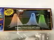 Ghouls Graveyard Color Changing Ghostly Group Of 3 Light Up Ghosts~NEW~FREE SHIP