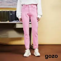 在飛比找momo購物網優惠-【gozo】馬卡龍色系修身褲(兩色)