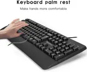 Wired Keyboard and Mouse Combo for Windows, Full-Size Ergonomic Computer Keyboar