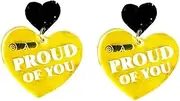 [SCRDPRAD] 2024 Graduation Dangle Earrings for Women Men Glitter Acrylic Gold Grad Cap Happy Last Day of School High School College Graduation Students Inspire Gifts
