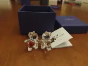 New Rare Swarovski Crystal Kris Bear Heart & Flower Couple Wedding Valentine