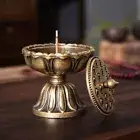 Lotus Shape Lotus Copper Incense Holder Home Decor
