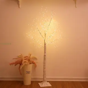 [真的abUX] 聖誕LED發光樹螢火蟲燈房間森系裝飾北歐布置白樺樹聖誕樹燈落地燈