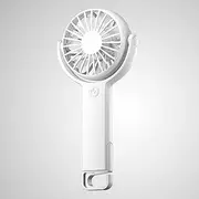 Mini Handheld Fan, 180° Mini Fan, 5 Wind Speeds, 7-Blade Handheld Fan, Hook fan for easy travel，Portable Fan,Rechargeable Battery Powered, Strong Wind, Mini Handheld for Outdoor and Home (White)