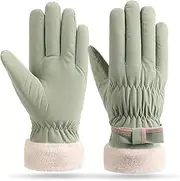 [Fadcaer] Waterproof Thermal Gloves for Womem,Winter Gloves,Anti-Slip Windproof Touchscreen Ski Warm Gloves,Thermal Gloves,Lined Thick Gloves for Outdoor Sports Skiing Running Cycling Hiking