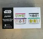 NIB Pyrex Star Wars 8 Piece Set Glass Food Storage Containers with Lids