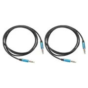 2Pcs 3.5mm 1/8" Male TRS to 6.35mm 1/4" Male TRS Audio Cable 3.3Ft/1M Blue