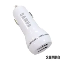 在飛比找Yahoo奇摩購物中心優惠-SAMPO 聲寶4.8A 雙USB車用充電器-DQ-U150