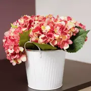 Artificial Hydrangea Arrangement in White Bucket Kit - DIY Arrangement