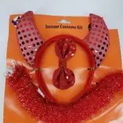 devil halloween costume horns tail bowti