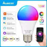 WiFi Smart Light Bulb E27 15W RGBCW Smart Home Dimmable Bulbs Tuya Smartlife APP