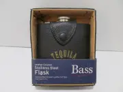 GH Bass Leather Covered Stainless Steel TEQUILA SOLAZUL 6 Oz. Flask - NIB