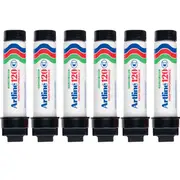 Artline 120 Box 6 Permanent Marker 20mm Chisel (Black)