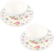 Luxshiny 1Set Decorative Bone China Tea Cups with Saucer Multi Function Coffee Mug for Parties and Special Occasions Retro Floral Design for Friends and Family