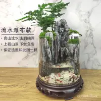 在飛比找蝦皮購物優惠-流水版魚缸 造景套餐 小型傢用桌麵迷你水草生態缸 微景觀造景