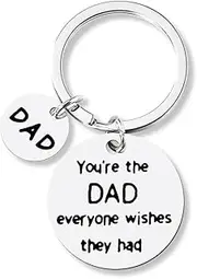 [yaozeio] Father Day Gifts for Daddy Dad Keychain Engraved Gifts for Fathers Dad Birthday Christmas You're the Dad Everyone Wishes They Had Keychain