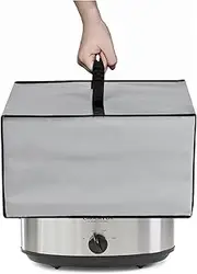 Slow Cooker Cover,Dustproof Waterproof Lid for Crock-Pot 7 Quart Oval Manual Slow Cooker(SCV700-S-BR) (Silver Grey)