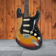 Haze Solid Mahogany Body Relic Electric Guitar,SSS Pickups,Sunburst+Free Bag
