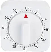 White Square Timer Clock,60-Minute Mechanical Timer,Wind up Timer Visual Cooking Clock with Loud Alarm No Batteries Required Ideal for Cooking Baking and Kitchen Management,Kitchen Tool Timers