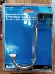 Hillman 6" Over The Door Coat & Garment Metal Hook Satin Nickel Finish NEW
