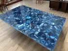 Blue Agate Dining & Kitchen Countertop Slab, Agate Table Top, Handmade Decor Art