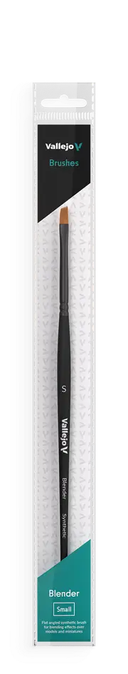 Vallejo Hobby Brushes: Blender Flat Angled Synthetic Brush Small
