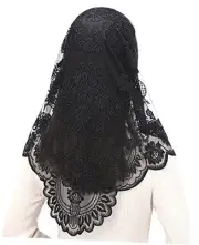 Triangle Catholic Chapel Mantilla Veils - Short Camellia Embroidery Latin