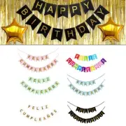 Cheerful Macaron Themed Bunting Banner for Girl's Birthday Celebrations