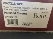 Rohl WA721L-APC Wave 3-Hole Wall Mounted Tub Filler Polished Chrome*BRAND NEW*