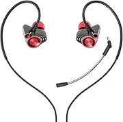 HP PS4 Gaming Earbuds in Ear Headphones with Mic, Stereo Bass Earphones with Detachable Dual Microphone and Volume Control for Mobile Devices, Xbox One, PS4, PC