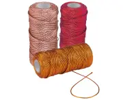 Rolls Metallic Elastic Cords Stretch Cord Ribbon Metallic Tinsel Cord Rope For Craft Making Gift Wrapping (1.5Mm*100M/Roll),Red+Rose Gold+Bronze