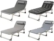Folding Camping Cot,Folding Cot for Adults Portable Folding Outdoor Cot for Travel Camp Beach Vacation，Single Person Folding Reclining Lounger for Camping Office Lunch Break(Thicken Pearl Pad)