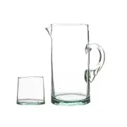 Nicola Spring 7 Piece Recycled Glassware Set - 6 Glasses & 1 Water, Juice Jug - Clear