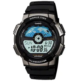 CASIO 航空儀表版造型戶外雙顯錶(AE-1100W-1A)-銀灰框/43.7mm